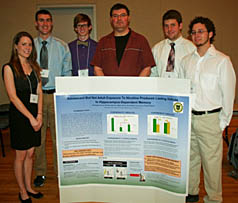 Left to right with their poster are Melissa McCue, Bryan Kline, Casey Sears, Robert Barnet, Christopher Sowers, and Don Anderson