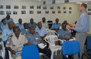 Professor Langholtz teaching police in Kinshasa.