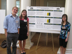 John Cooley, Amanda Fuller and Brittany Montalvo at the L. Starling Reid Undergraduate Psychology Conference