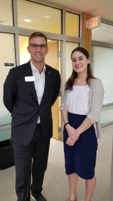 MPP student Sigrid Lampe and board member Brett Levanto after practice job interview sessions.