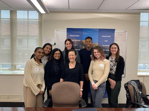 Learning from W&M MPP alum Danielle Anderson (back), along with her colleagues Neeharika Naik-Dhungel and Ga-Young Choi Park at the US EPA.