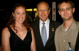 Leanne Small '08, US Comptroller General David Walker and Maurice Kent '08