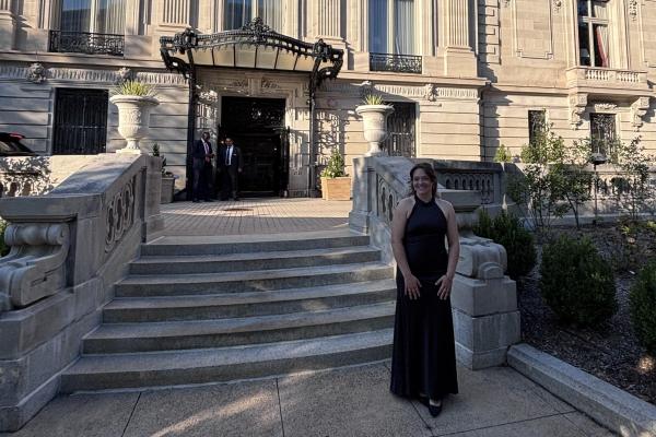 Wilson Jenerette-Clemmons, MPP '27, outside the Cosmos Club