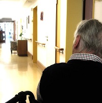 Elderly man in hallway