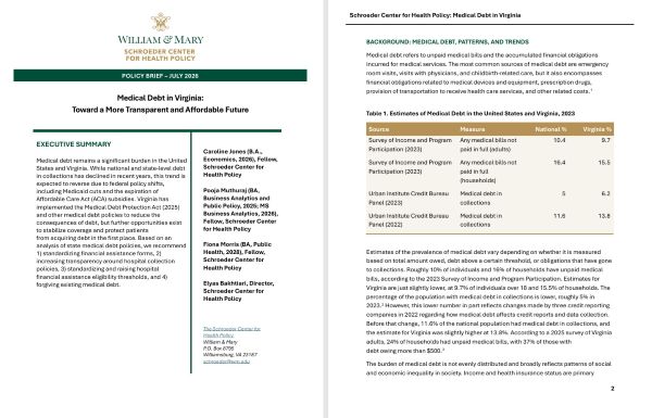 Policy Brief: Medical Debt in Virginia