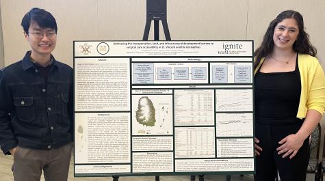 Emily Rosenthal and Samuel Li with their poster