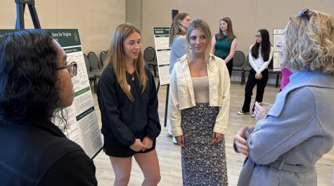 Prof. Jen Mellor asks students about their poster project