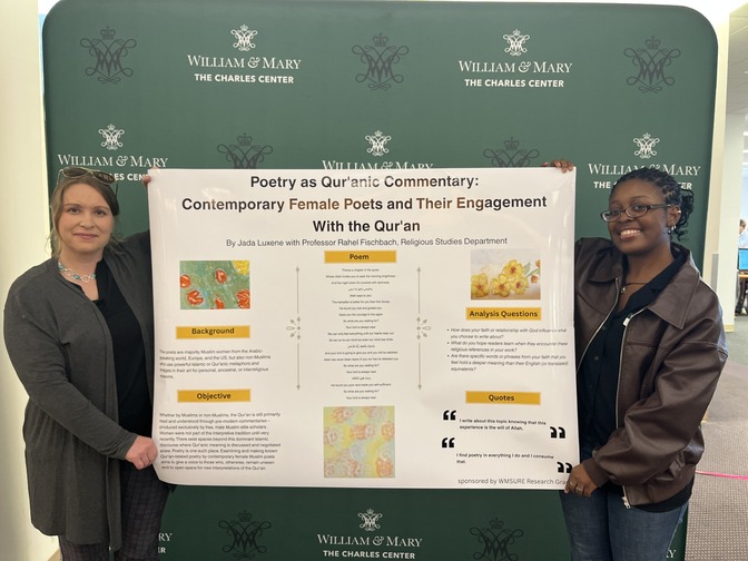 Fischbach with her student at the Fall Research Symposium