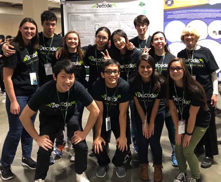 Project team: (front row) Chengwu Shen '19, Tinh Son '20, Yashna Verma '21, Julia Urban '21 (back row) Jessica Laury '19, Ethan Jones '19, Lillian Paar '21, Xiangyi Fang '21, Hanmi Zou '20, Adam Oliver '21, Stephanie Do '21, and Professor Saha.