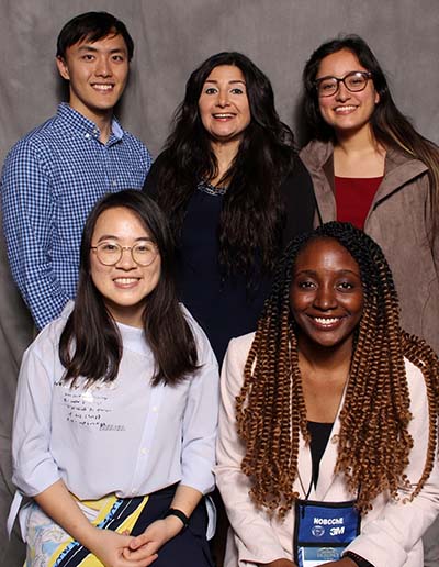 Attending the conference: (front) Leonie Qin '21 and Naa-Kwarley Quartey  '20, student chapter president; (back) Kenneth Li '21, faculty adviser Dana Lashley, Tana Palomino '21.