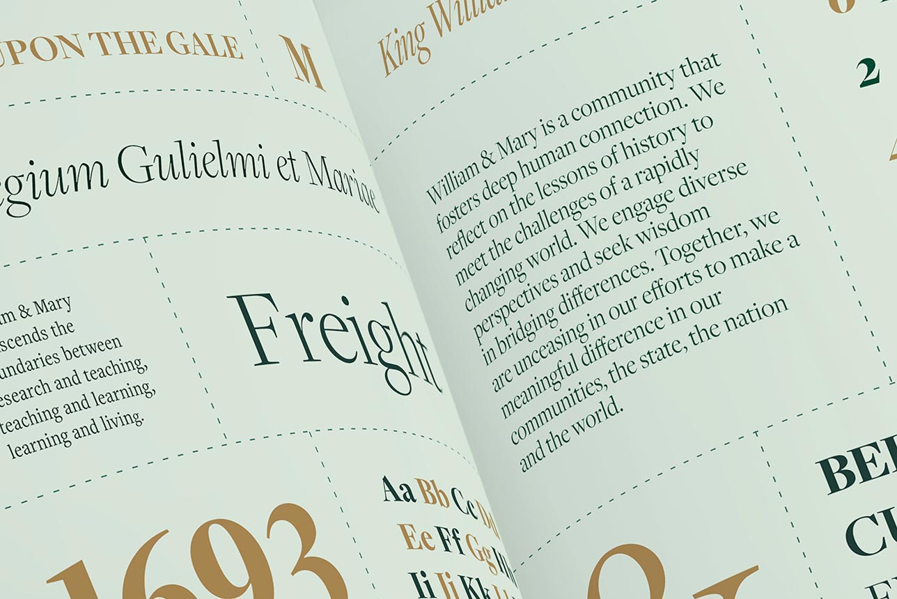 A light green page with serifed typeface samples