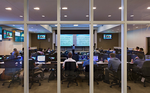 trading room in Miller Hall
