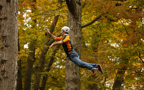 ropes course in College Woods