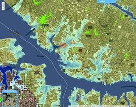 n example of how data from other flood mapping tools can be layered into the SLR app.