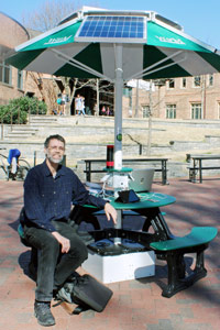 Randy Chambers with the new solar station