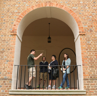 Michael Donato '19 gives a tour of the Wren. (Photo by Stephen Salpukas)