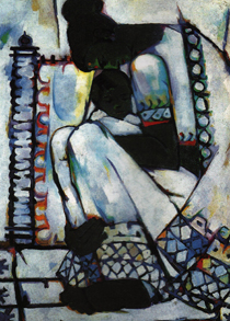 One of Navelcar's paintings, titled "Mother and Child"