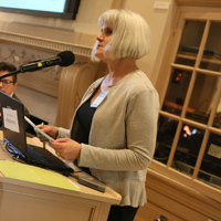 Dean of the faculty of Arts & Sciences Kate Conley welcomed attendees to the conference.