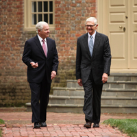 Robert M. Gates '65 (left) with President Taylor Reveley