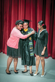 Graduating students and their families and friends celebrate the Donning of the Kente Ceremony.