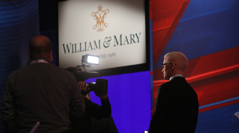 Cooper goes live on CNN's Facebook page prior to the town hall. (Photo by Stephen Salpukas)