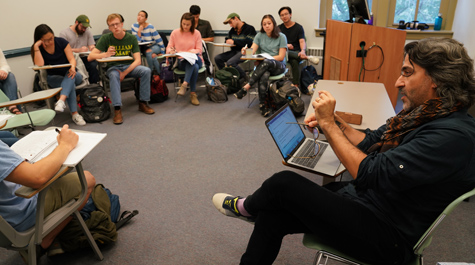 Sheehi teaches the COLL 300 class. (Photo by Stephen Salpukas)