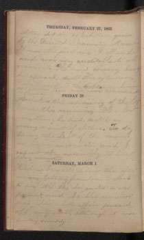 A page from Scandrett’s diary that mentions being held prisoner at William & Mary.