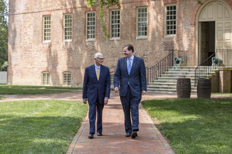 Ten years ago, Taylor Reveley III became president at William & Mary. Almost exactly five years ago, at age 38, Taylor IV took office at Longwood. (Photo by Skip Rowland '83)