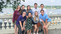 Students pose for a photo after lunch by Lake Wannsee after visiting the House of the Wannsee Conference. (Photo by Chelsie Craddock)