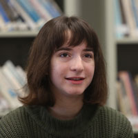 Discussion with Jodi Kantor was guided by questions from students. (Photo by Stephen Salpukas)