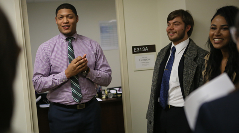 Students meet with Miles Gordon, legislative assistant for Del. Jeff Bourne (D-71st). (Photo by Stephen Salpukas)