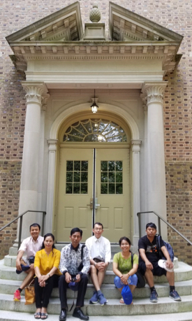 Members of the visiting Myanmar research team visited local academic and cultural sites, including William & Mary. From L: Dr. Ko Yi Hla, professor, Mawlamyine University; Dr. Yin Yin Aye, professor and head, Department of Geology, Mawlamyine University; Mr. Min Naing Soe, assistant lecturer, University of Yangon; Dr. Day Wa Aung, professor and head, Department of Geology, University of Yangon; Dr. Thida Oo, lecturer, Mawlamyine University; and Dr. Moe Zat, lecturer, Mawlamyine University.