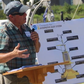 Reay during the deployment of NOAA's CBIBS buoy into the York River. (courtesy photo)