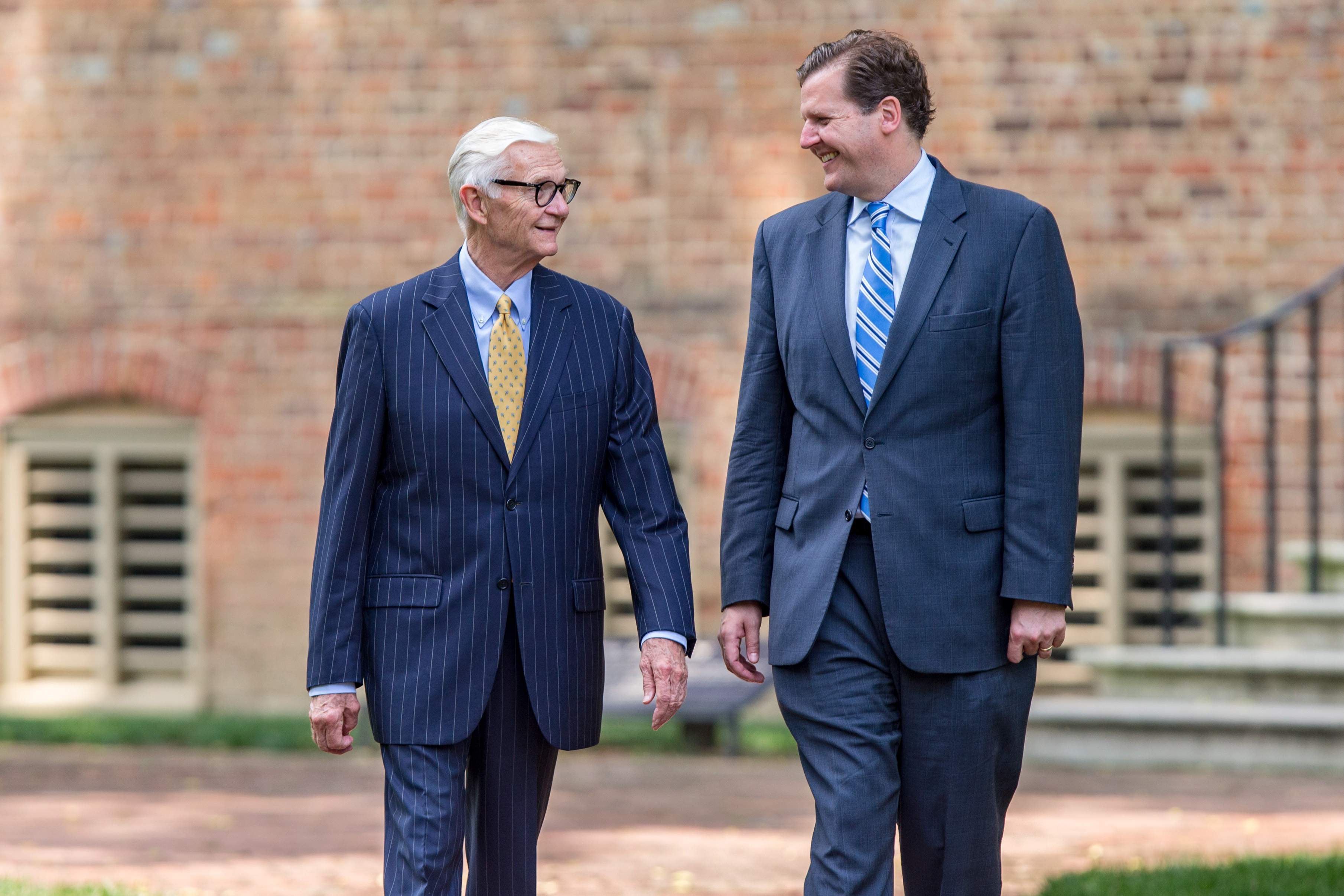 The two Taylors walk across campus together. (WYDaily/Courtesy of Skip Rowland '83)