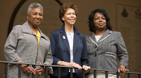 William & Mary's first African-American residential students, Lynn Briley, Janet Brown Strafer and Karen Ely, will also be honored at the 2018 Commencement ceremony.  Click for more information. (Photo by Stephen Salpukas)