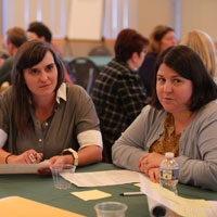 Attendees listened to one another as they discusssed the proposed statements. (Photo by Stephen Salpukas)