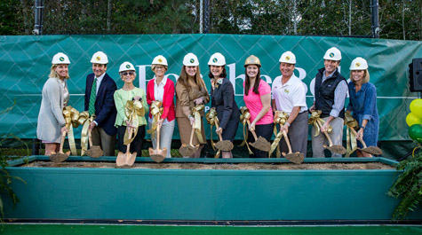Nearly 60 people attended the groundbreaking ceremony for the Busch Team Facility multi-use facility in October. (Photo by Skip Rowland '83)