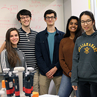 Group photo of the 2019 iGEM team in the lab