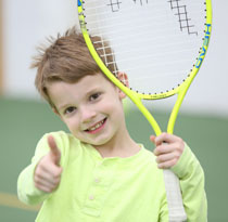 One of the players pauses from practicing to give a thumbs-up. (Photo by Stephen Salpukas)