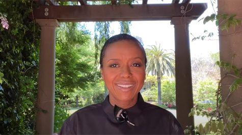 Mellody Hobson speaks to graduates in a video message.
