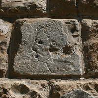 The profile carved on the façade of Palazzo Vecchio in Florence, Italy. (Photo by Adriano Marinazzo)