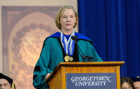 Maria Donoghue Velleca at Georgetown's commencement ceremony. (Courtesy photo)