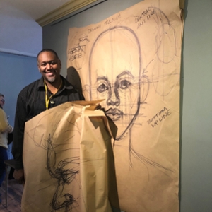 Steve Prince, director of engagement for William & Mary's Muscarelle Museum of Art, teaches "Portraits of Life: Drawing the Human Head." (Courtesy photo)