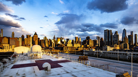 The USNS Comfort is seen in New York City on April 16. The Comfort assisted New York City's medical system in response to the COVID-19 pandemic. (U.S. Navy photo by Mass Communication Specialist 1st Class Scott Bigley)