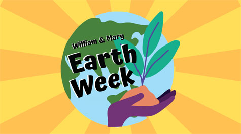 Earth week illustration with hand holding a plant