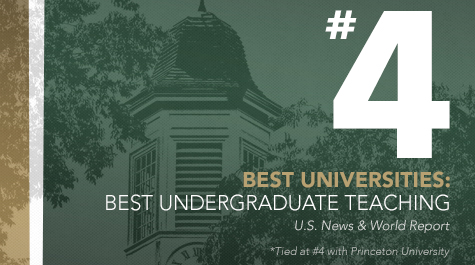 A graphic says #4 Best Undergraduate Teaching U.S. News & World Report