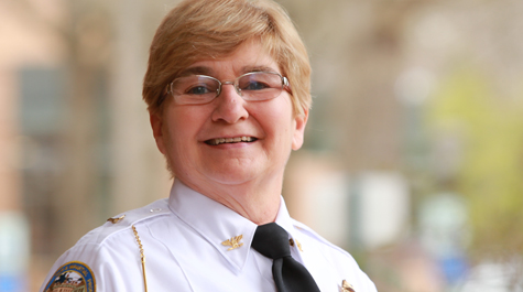 Closeup portrait shot of WMPD Chief Deb Cheesebro