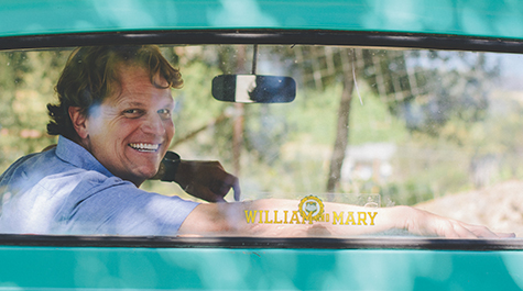 Kent Fortner behind the wheel of his truck