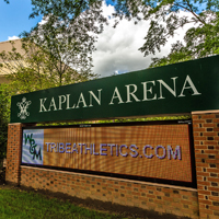 The sign outside of Kaplan Arena