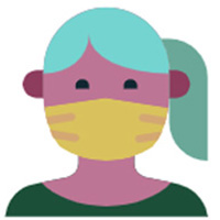 Illustration of correct use of face covering 